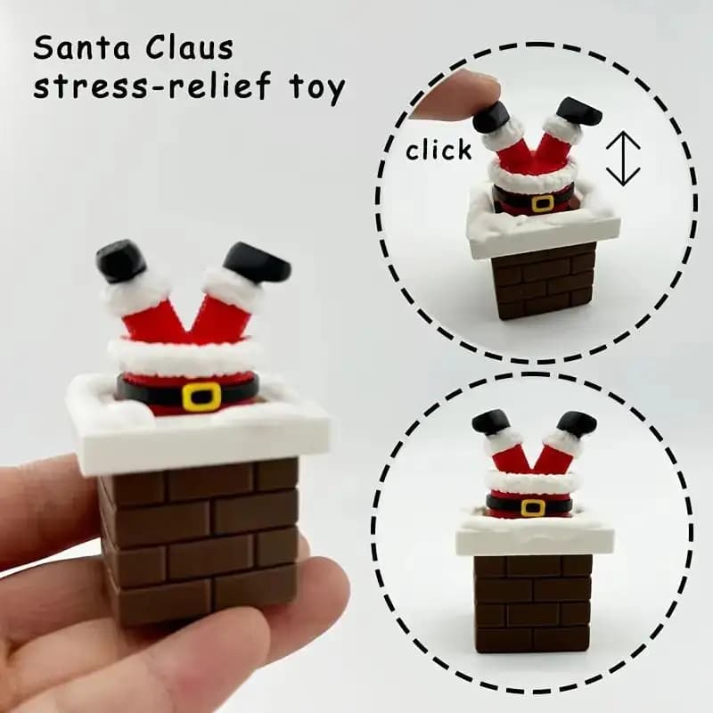 Decorazione natalizia stampata in 3D, bambola da tavolo, Babbo Natale, camino cadente, carino e divertente, giocattolo relax, ornamento pressato, clicker