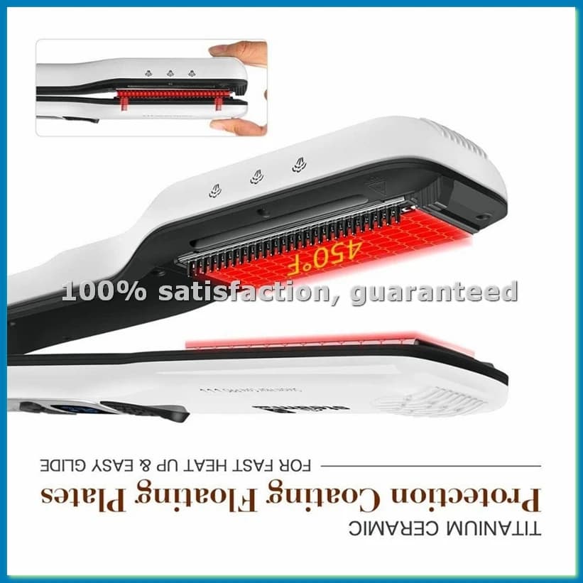 Professional Hair Pot Plate, Iron Ceramic Plate with Removable Comb, EU Plug, Black - ABRM