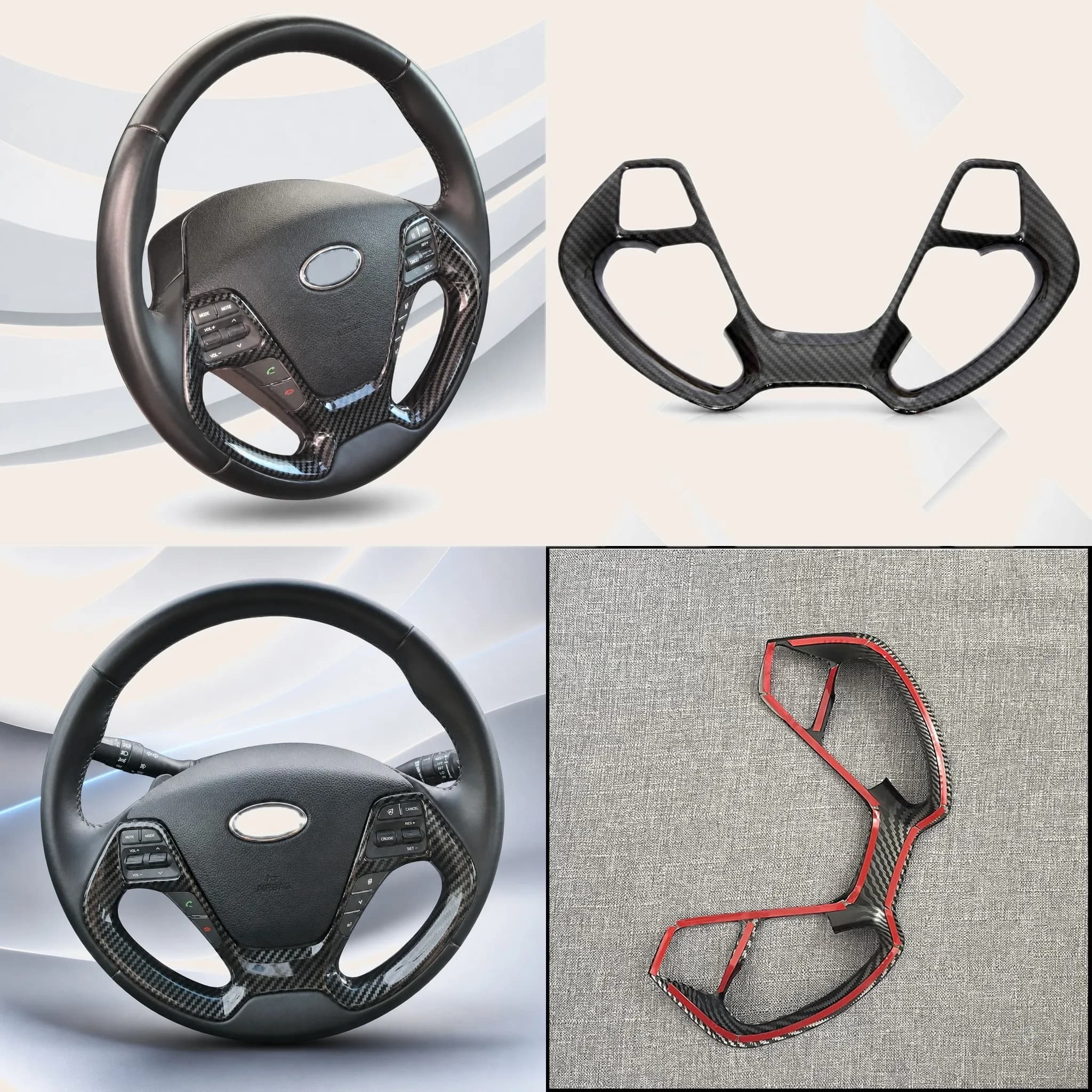 Accessori Auto per KIA Ceed 2013 2014 2015, Copri Pulsanti del Volante, Adesivi Decorativi, Strisce Ornamentali