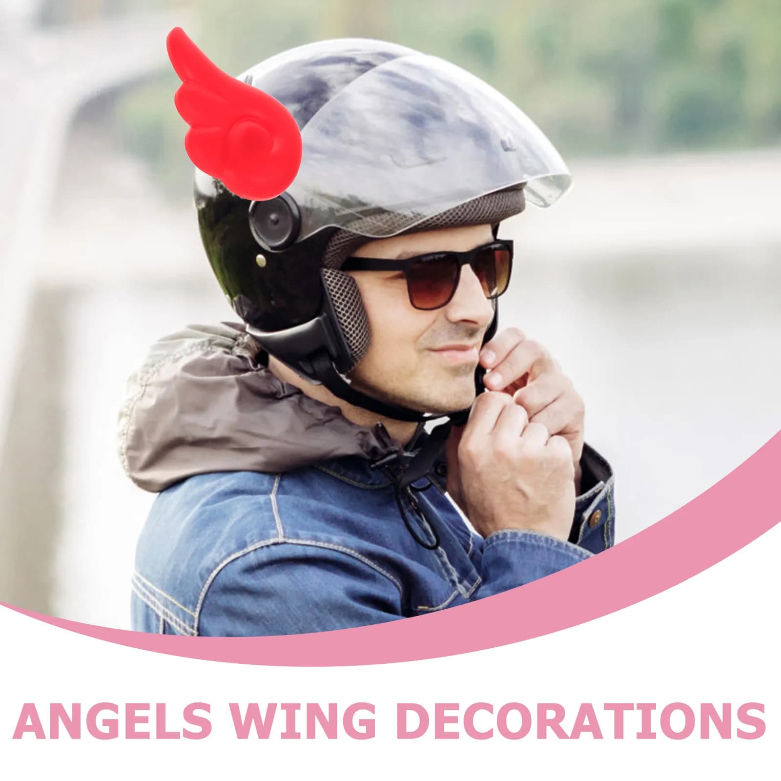 1 pair of decorative wings for motorcycle helmets, cycling accessories, high strength plastic decoration, fantastic
