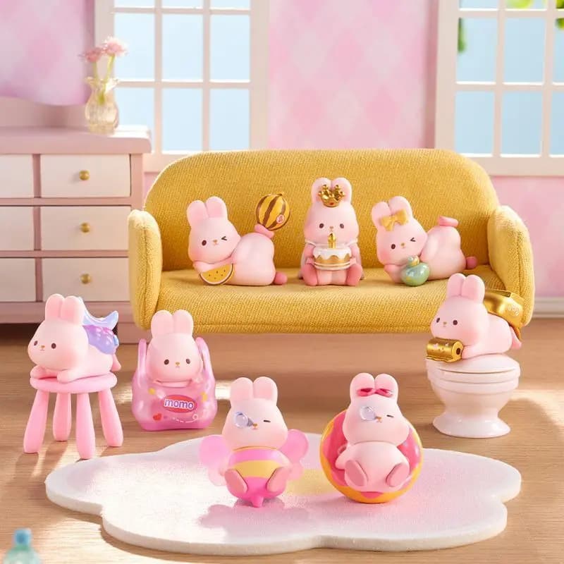 Genuino Momo Bunny Fun Life Series Mini carino scatola cieca borsa cieca carino ornamenti per il desktop set regalo di festa fatto a mano ragazza nuovo