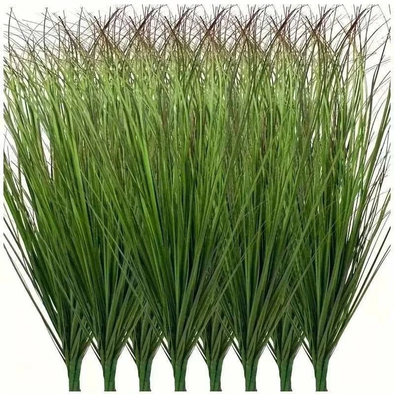 12/28 pieces of artificial green plants - Cipolline resin grass | Suitable for interior and exterior decorations, perfect for Christmas and summer