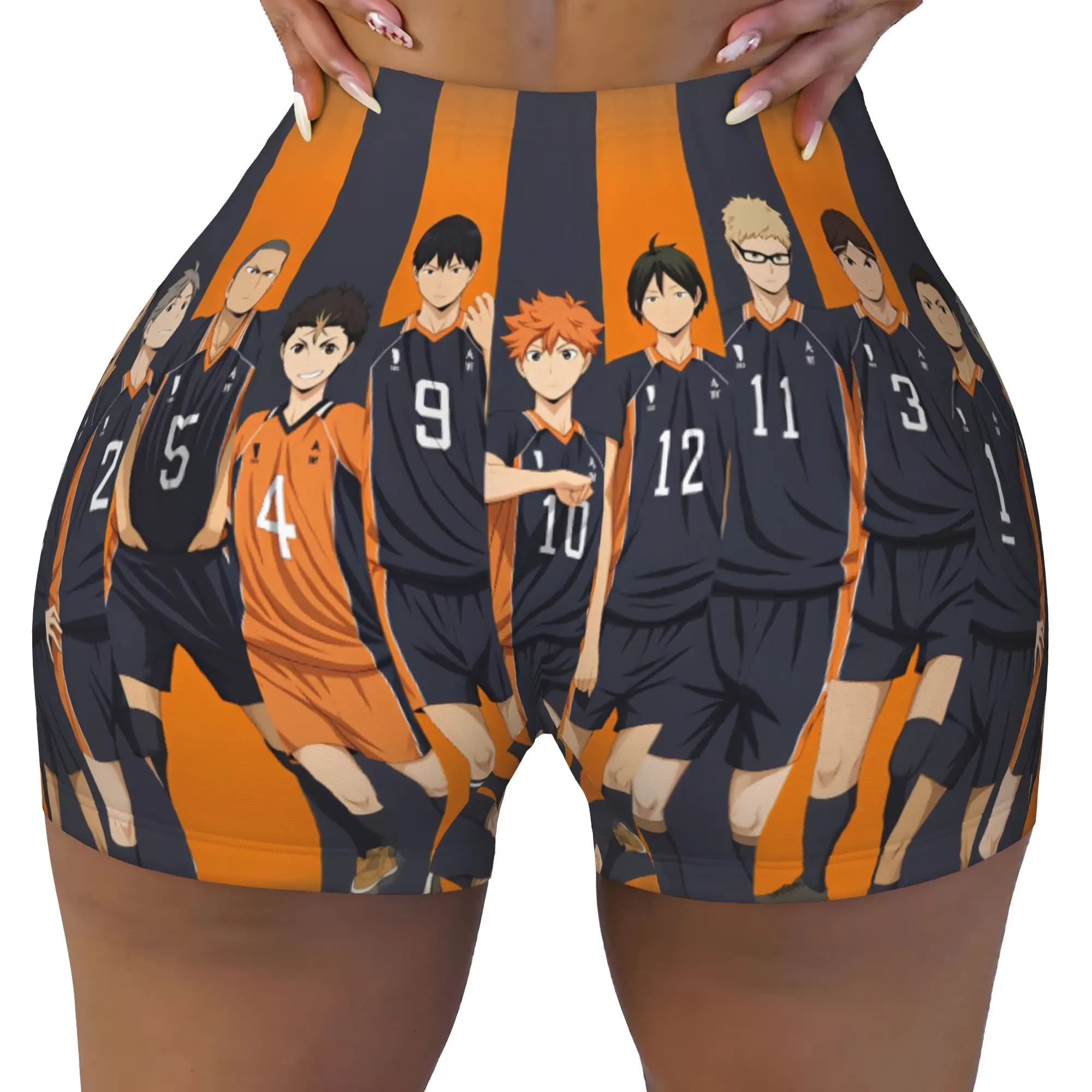Women's Karasuno High Haikyuu Daichi Sawamura Workout Yoga Shorts Koshi Sugawara Athletic Gym Volleyball Biker Shorts