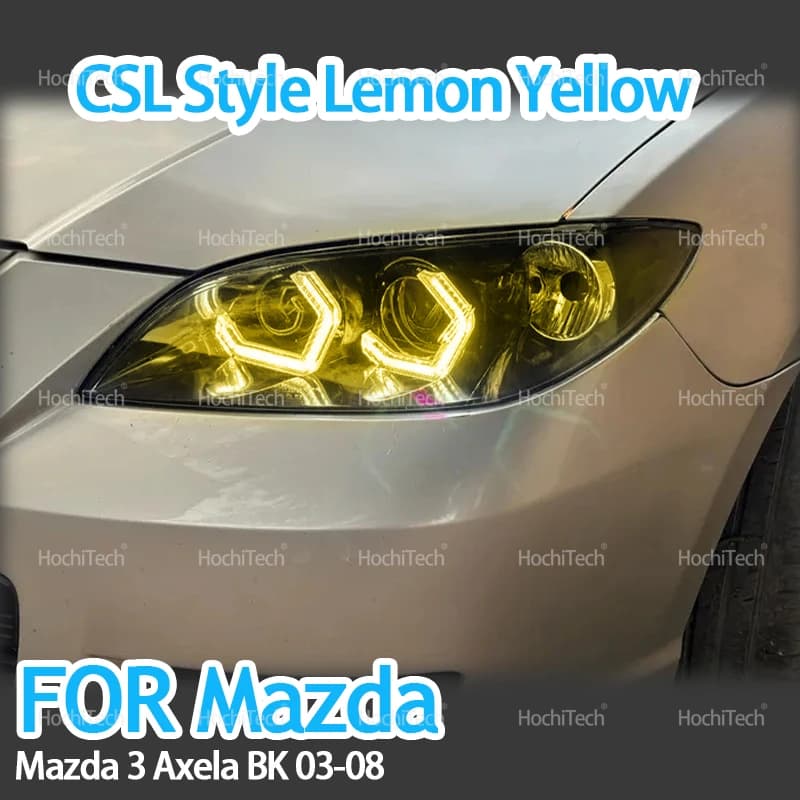Ultra Bright Style CS CSL Color Yellow Lemon Style M4 LED White Angel Eyes DRL Ring Kit for Mazda 3 Mazda3 Axela BK Berlina 03-08