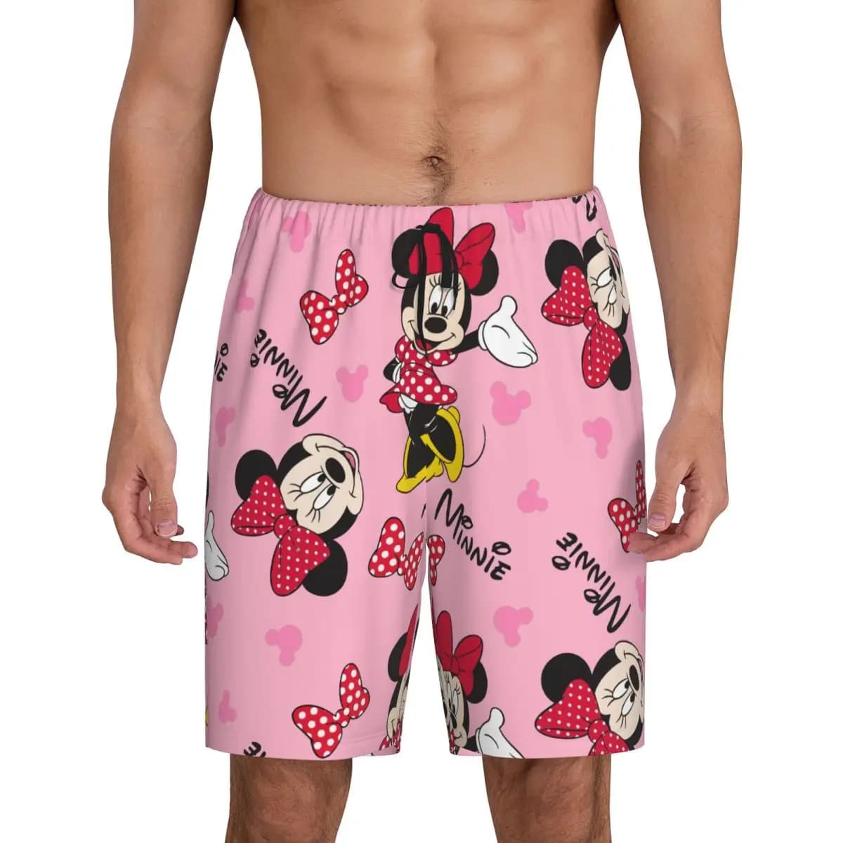 Pantaloni del pigiama personalizzati Minnie Topolino Cartoon Animation Pantaloncini da notte da uomo con coulisse Pigiama da notte con tasche