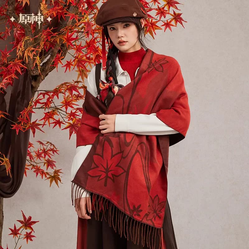 [Genuine] miHoYo Game Kazuha Scarf Genshin Impact Kaedehara Kazuha Theme Scarf Anime Clothing Accessory Shawl Cosplay Xmas Gifts