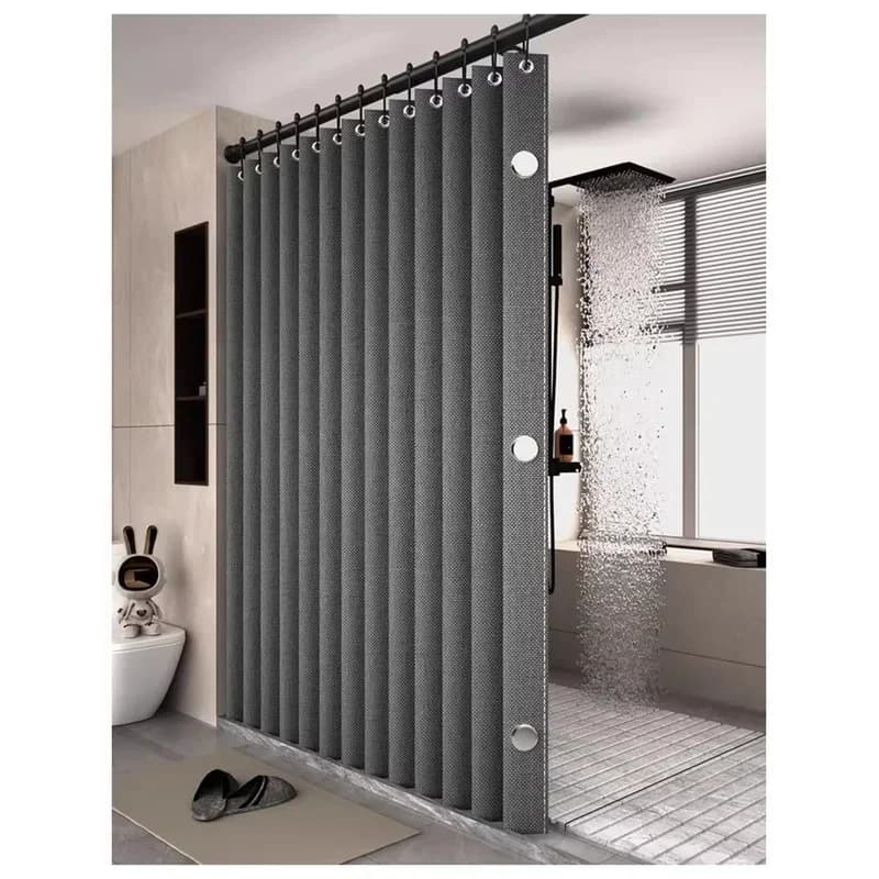 Tenda da doccia pieghevole ad adsorbimento magnetico, fibra di poliestere resistente, decorazione e accessori per il bagno