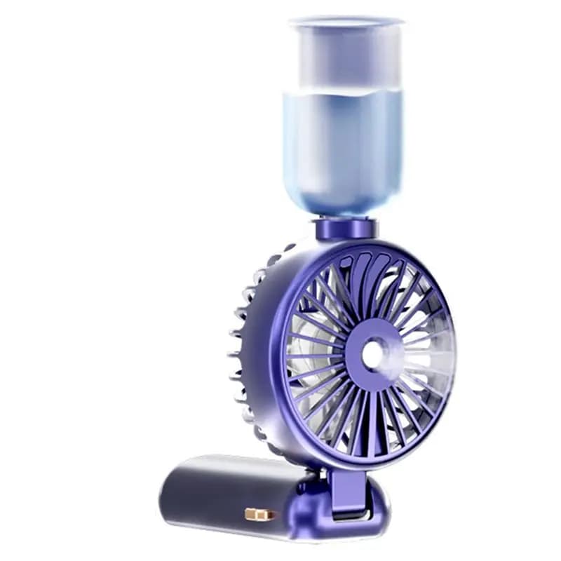 Ventilatore Portatile ABEZ 5000mAh con Nebulizzatore e Display LCD, Ventilatore Elettrico Mini USB Silenzioso Ricaricabile Senza Fili con Funzione Spray d'Acqua