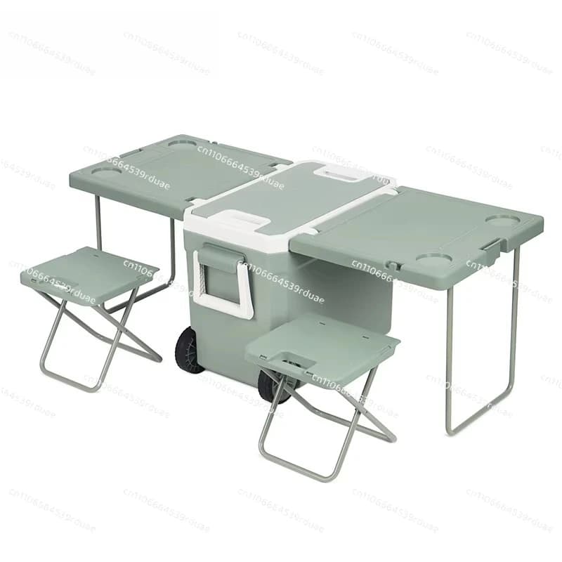 Tie rod incubator folding portable ice cube bucket outdoor mobile camping fishing fresh-keeping refrigerator 32L