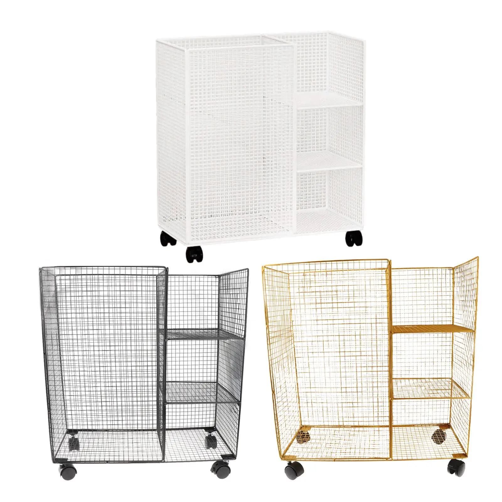 Yoga mat holders, gym equipment holder, wheel space, 3-layer multipurpose trolley, yoga block organizers, bells