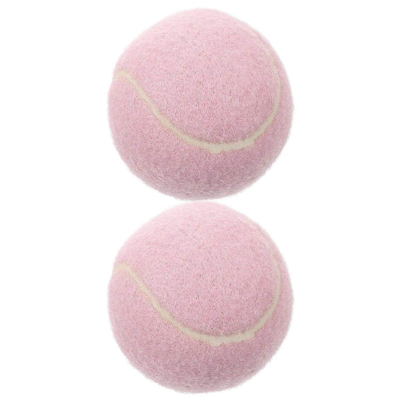 2Pcs Pink Tennis Balls Beginner Practice Training Playground Rubber Player Coordination Reaction Lightweight Tennis Balls
