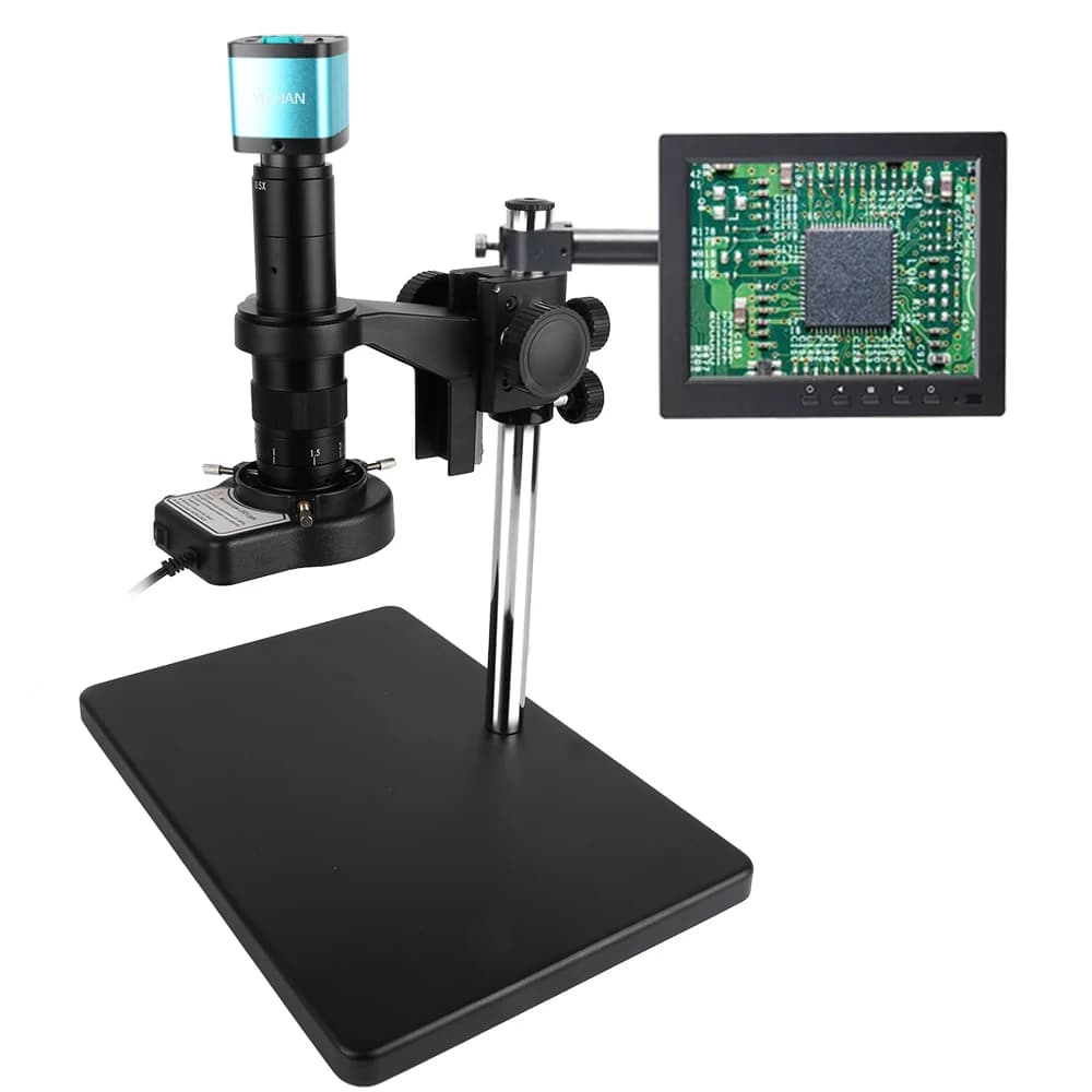 Microscopio Monoculare con Zoom Continuo 180X, Fotocamera Microscopica 48MP 4K 1080P HD-MI USB con Display da 10,1 Pollici