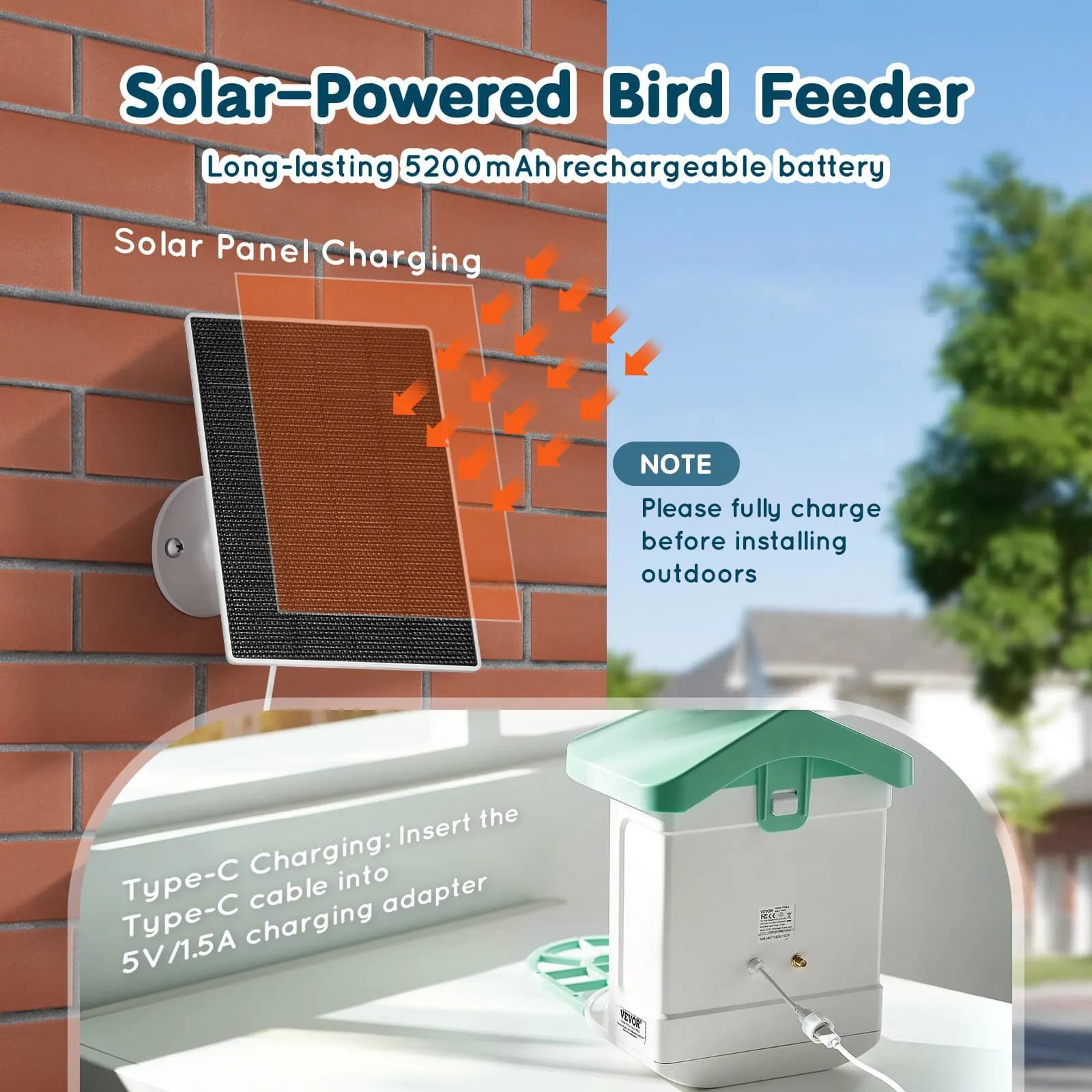Mangiatoia per Uccelli Intelligente con Telecamera, Identificazione AI 2K HD di oltre 10.000 Specie di Uccelli, Telecamera per Birdwatching ad Energia Solare con Cattura Automatica