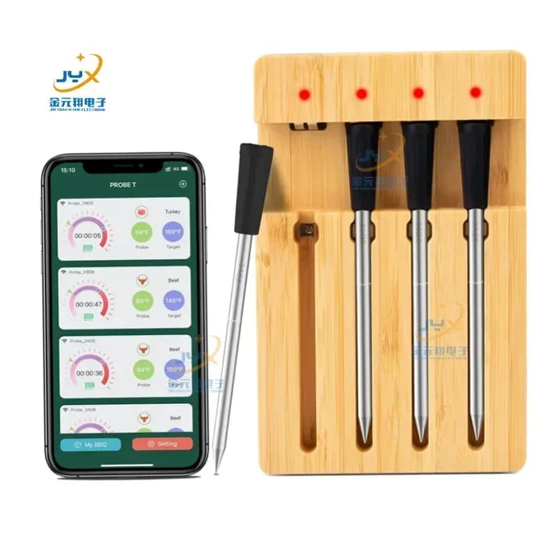 Termometro Intelligente per Carne e Alimenti con 4 Sonde, WiFi e Bluetooth Wireless