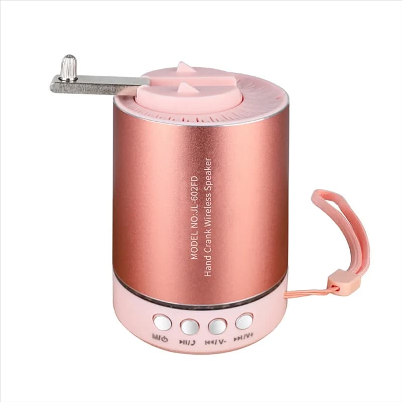 B48A Altoparlante Bluetooth a manovella Altoparlante Bluetooth a manovella esterna Radio di emergenza AM/FM portatile per campeggio all'aperto Rosa