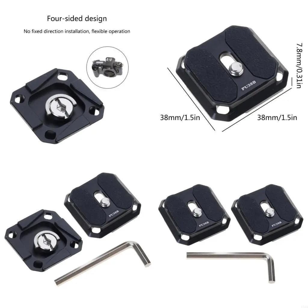 193A Set 2 piastre per fotocamera da 38 mm con attacco/stacco rapido per treppiede e tracolla, compatibili con il tipo Arca