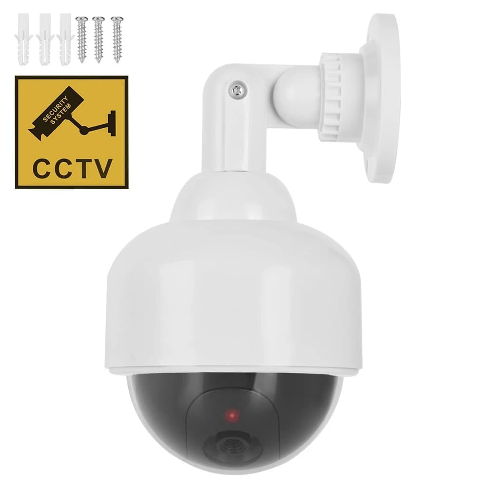 Telecamera Finta Impermeabile Realistica con Luce LED Rossa Lampeggiante, Facile da Installare per Casa, Negozio, Esterni