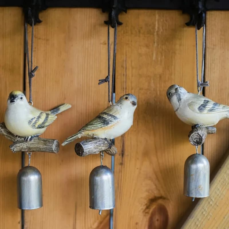 Animal Wind Chimes Bird Resin Hanging Metal Bell Decor for Home Kids Room Outdoor Rustic Courtyard Nordic Decoration Accessories