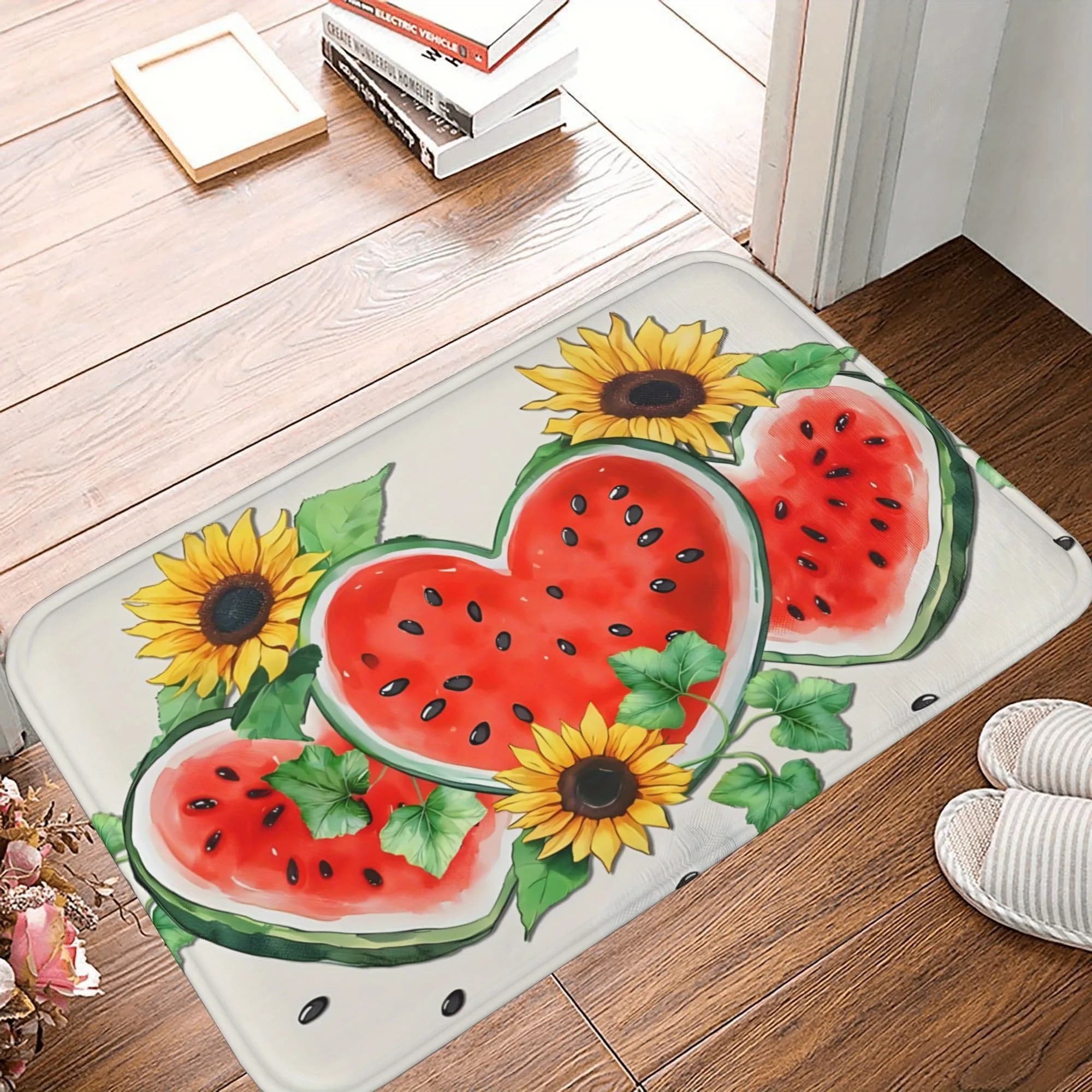 1PC Cuori tropicali Tappeto da cucina Tappetino antiscivolo Design pop Tappeto da bagno Tappetino da bagno Tappeto per la casa Lavanderia ecoreeree