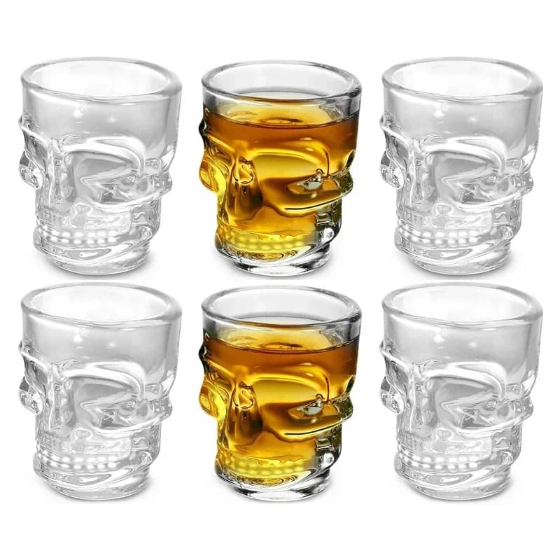 1/2 pezzi testa di teschio bicchiere creativo cristallo trasparente tazza di vino liquore whisky vodka birra steins per party bar regali di Halloween