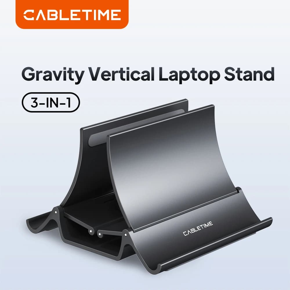CABLETIME Supporto per laptop verticale Supporto per gravità da tavolo Supporto per notebook per MacBook Pro Air Surface Supporto per tablet HP Dell iPad