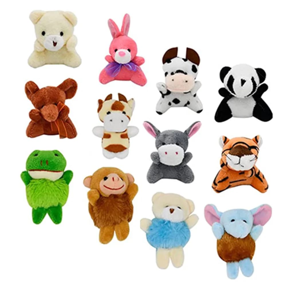 Set di 12 Ciondoli Peluche da Appendere, Portachiavi a Tema Giungla, Ornamenti per Borse e Auto, Accessori Decorativi a Forma di Piccoli Animali