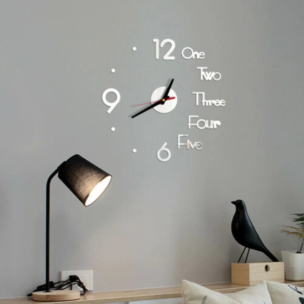 2020 nuovo arrivo orologio da parete 3D senza batteria EVA + componenti elettronici per pareti lisce del soggiorno camera da letto dei bambini