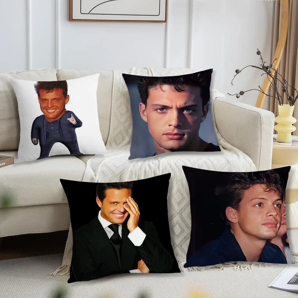 Pillow sheet with Mexican singer L-Luis Miguel print, for decoration of sofas, house, car, room, cafeteria, office, NordicSimplicity