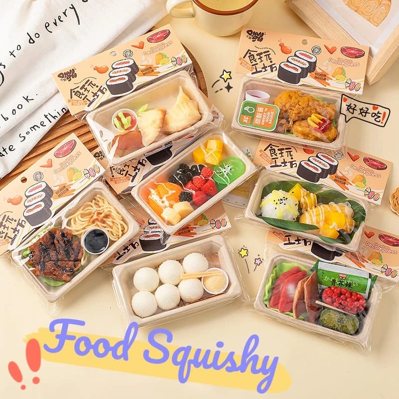 Divertente Simulazione Cibo Agitarsi Giocattoli Sushi Frutta Mochi Squishy Giocattolo Sensoriale per I Bambini Adulti TPR Spremere Alleviare Lo Stress Abreact Giocattolo