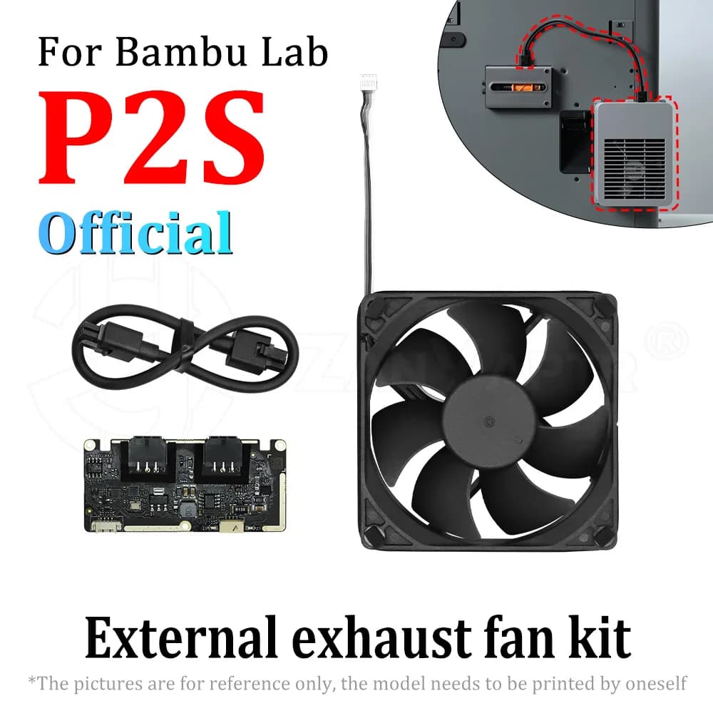 Kit ventola di scarico camera P2S per parti originali Bambu p2s per la stampa della stampante 3D Tuozhu completata purifica l'aria
