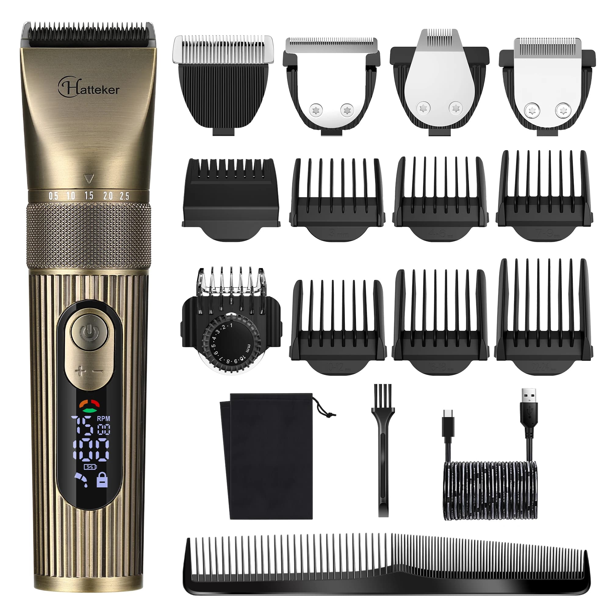Set Electric Haircuts Surker Haircut with Ceramic Blade for Men Charging Base for Haircuts with LED Display