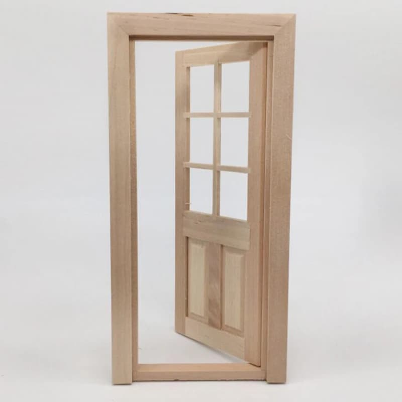 Fai da te non verniciato scala 1/12 casa delle bambole in miniatura porta in legno modello giocattolo accessorio per collezionisti decorazioni per case delle bambole regali per bambini