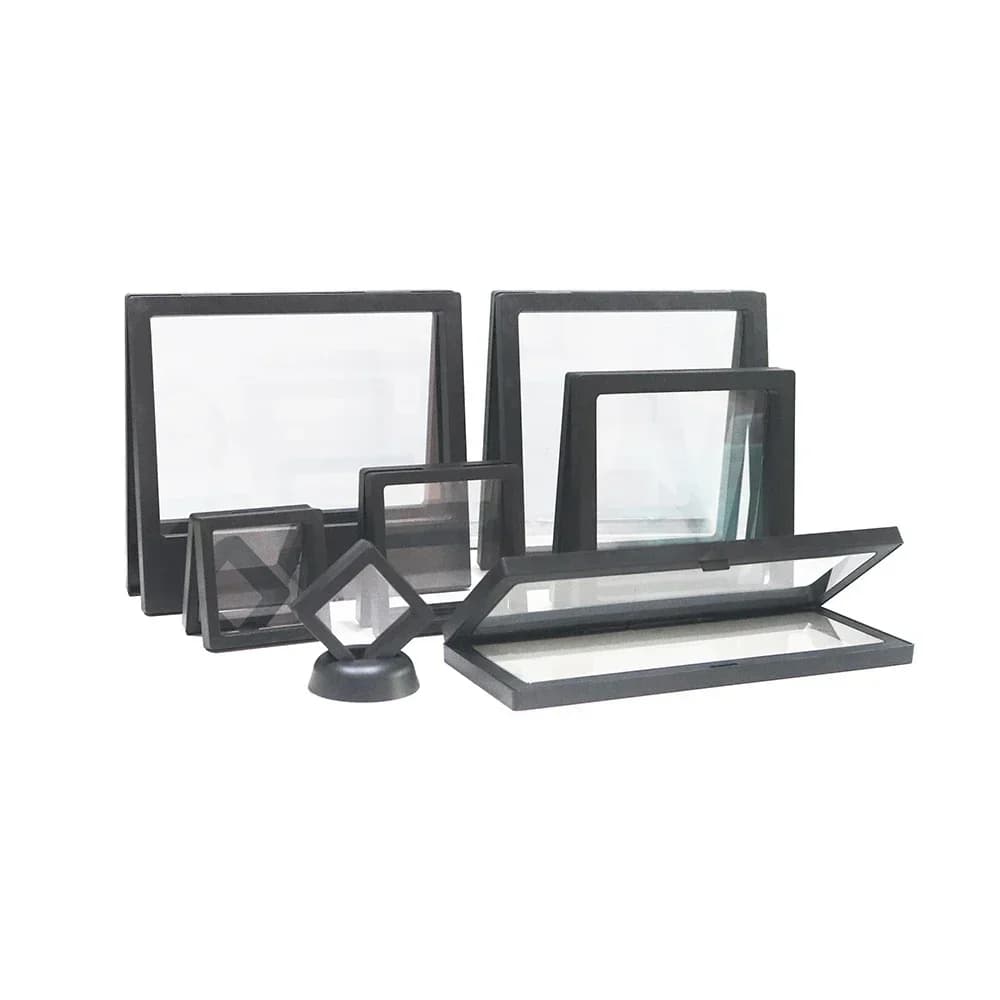 Espositor for jewelry with thin PET film, floating photo holder, jewelry door, earrings, rings, bracelet, watch, stone window