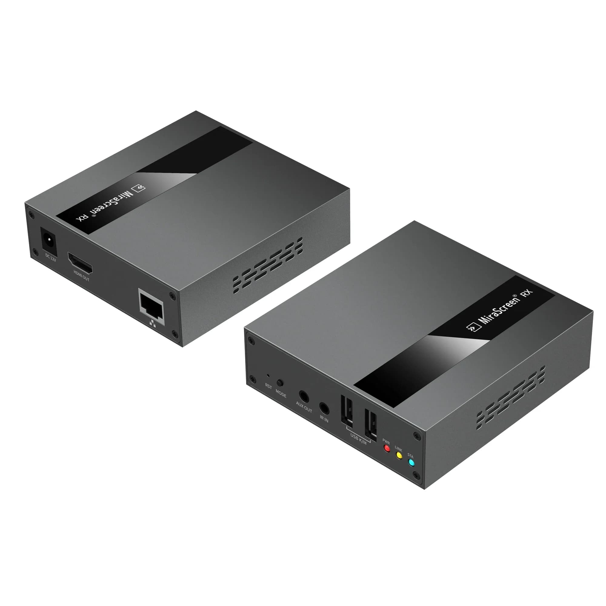 R14 Sistema di presentazione 4K Multiviewer Doppio schermo Airplay Miracast Video Mittente Trasmettitore Ricevitore HDMI KVM Cavo Extender