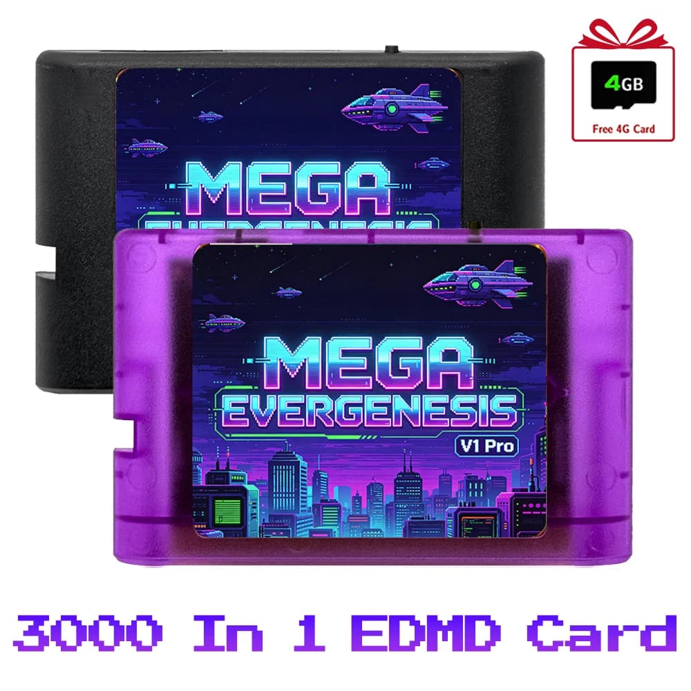EDMD 3000 In 1 Game Cartridge with 4GB TF Card Retro Classic Games Card For SEGA Mega Drive Genesis Video Game Console