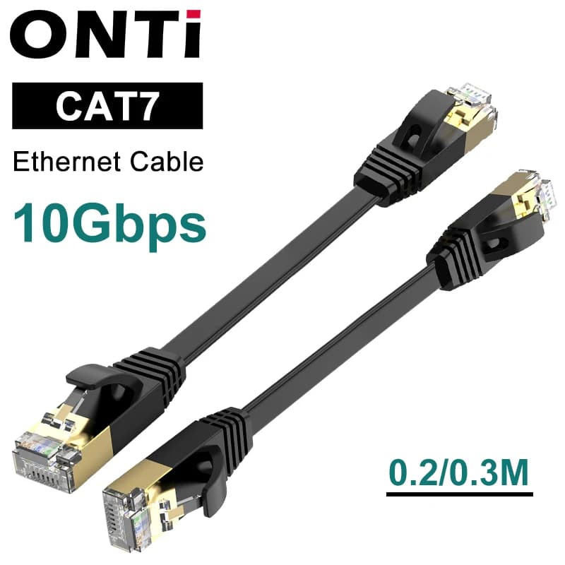 Cavo Ethernet OMAY CAT7 Lan piatto 0,2 m 0,3 m Cavo di rete RJ45 Cavo Lan UTP piatto per pannello patch rj45 per router modem