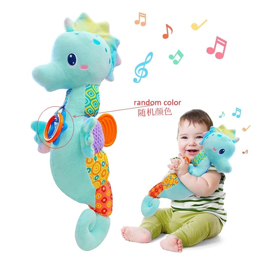 Giocattoli per bambini 0-6 mesi Infantile musicale Cavalluccio marino Peluche con sonaglio Morbido giocattolo neonato per 0 6 9 12 mesi Neonati maschi