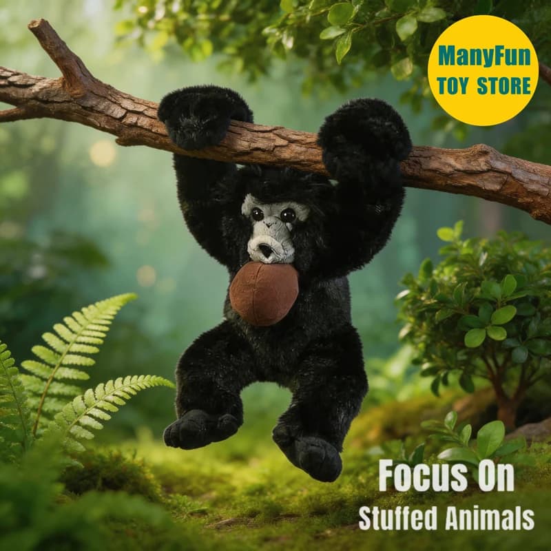 Peluche Siamang, Giocattolo Realistico di Gibbon Nero, Pupazzo di Simulazione di Gibbon, Regalo