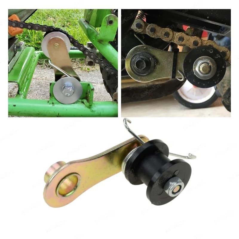 Tenditore catena Rullo a molla Guida cursore Regolatore Puleggia ruota Kit adatto per Dirt Pit Mini Bike Moto Quad Scooter Parte motore