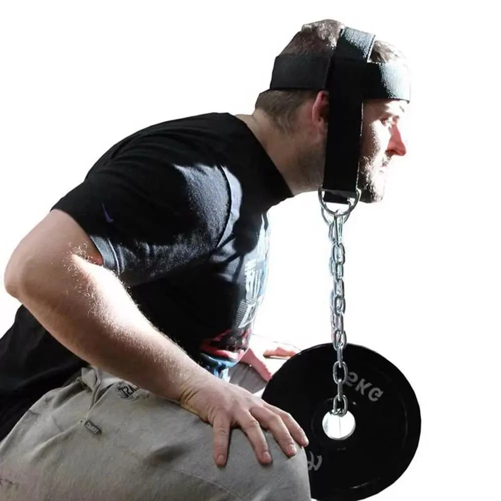 Head harness with adjustable power training strap for neck for body strength exercises, fitness training cap in gym