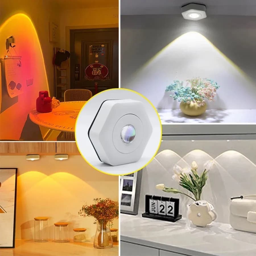 Lampada da scrivania magnetica colorata, luce ambientale a LED per armadio, luce per guardaroba, luce notturna