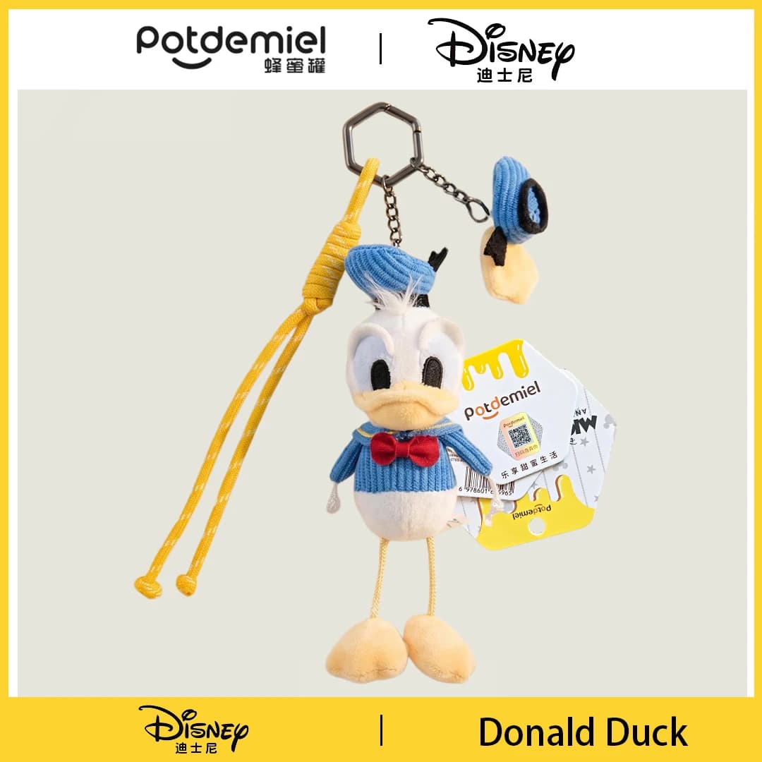 Potdemiel Disney Donald Duck Stuffed Doll Keychain Bag Charm Backpack Pendant Phone Charm Holiday Kids Souvenir Gift Collectible