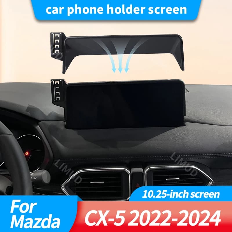 Supporto per telefono da auto per Mazda CX-5 2022 2023 2024, schermo da 10,25 pollici, ricarica wireless, navigazione, staffa, accessori auto.