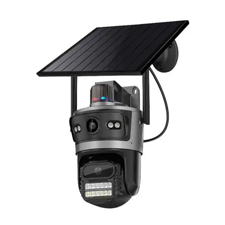 4MP Outdoor Waterproof Bullet Camera OEM Dual Lens Monitoring 4G HD Solar Security Network IP Camera Cloud Data Storage