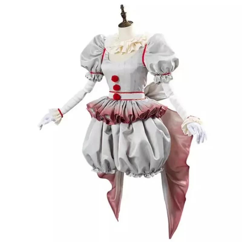 A\6;f,5.o/ Abito Cosplay Donna Pennywise Il Clown Orrore Versione Bishoujo Halloween Fantasia per Festa Ragazza 5,j'8.k/4