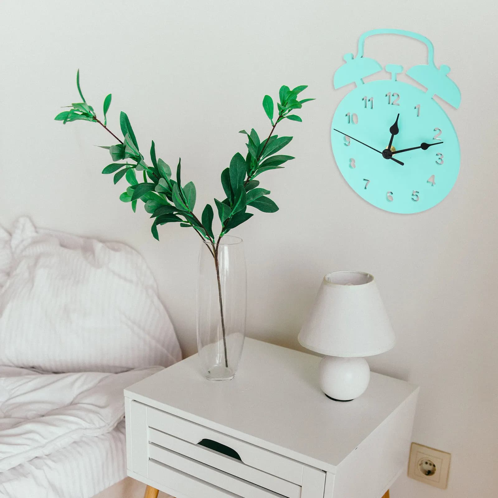 Sveglia in Legno Stile Nordico, Funzionamento Silenzioso, Numeri Grandi, per Imparare l'Ora, Orologio da Comodino e da Parete per Casa e Cucina