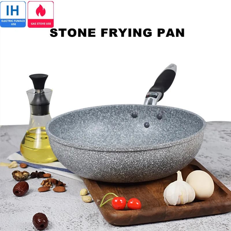 Non-stick pan Wok durable stone pan for domestic steak Pancake induction cooker gas cooker set of cookware