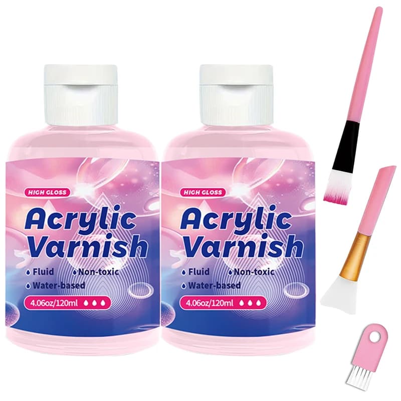 120 ml acrylic paint, glossy finish, transparent protective coating for paintings, waterproof non-yellow sealing, anti-screpolation