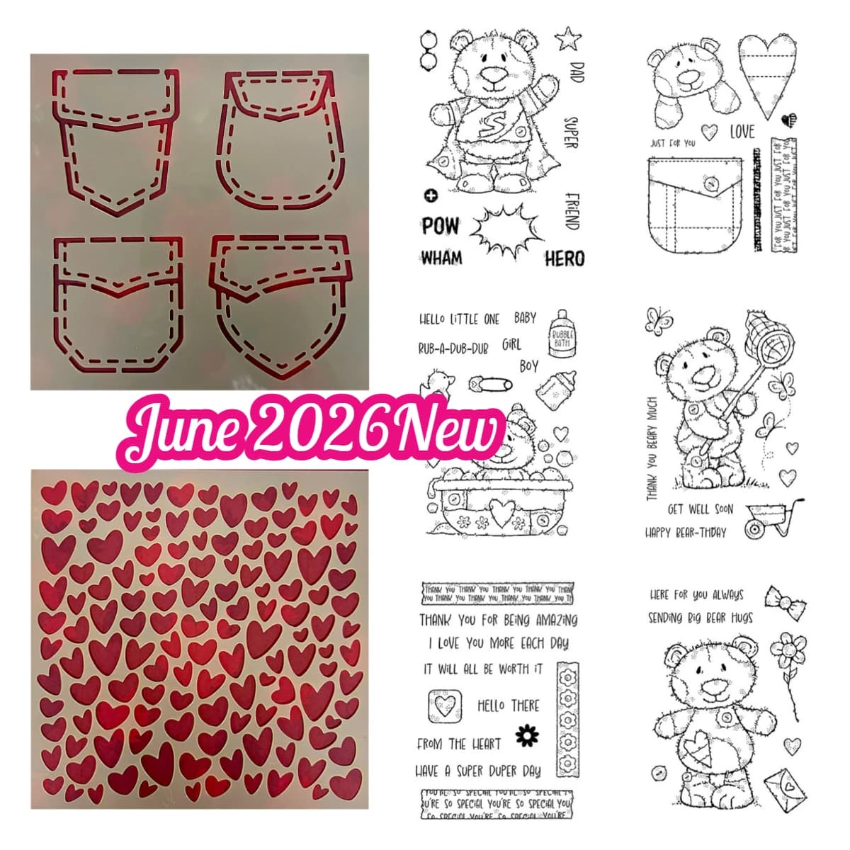 Pocket Templates Stencils Silicone Stamp Seal for DIY Scrapbooking Photo Album Decorative Transparent Clear Stamps Dies Set 2026