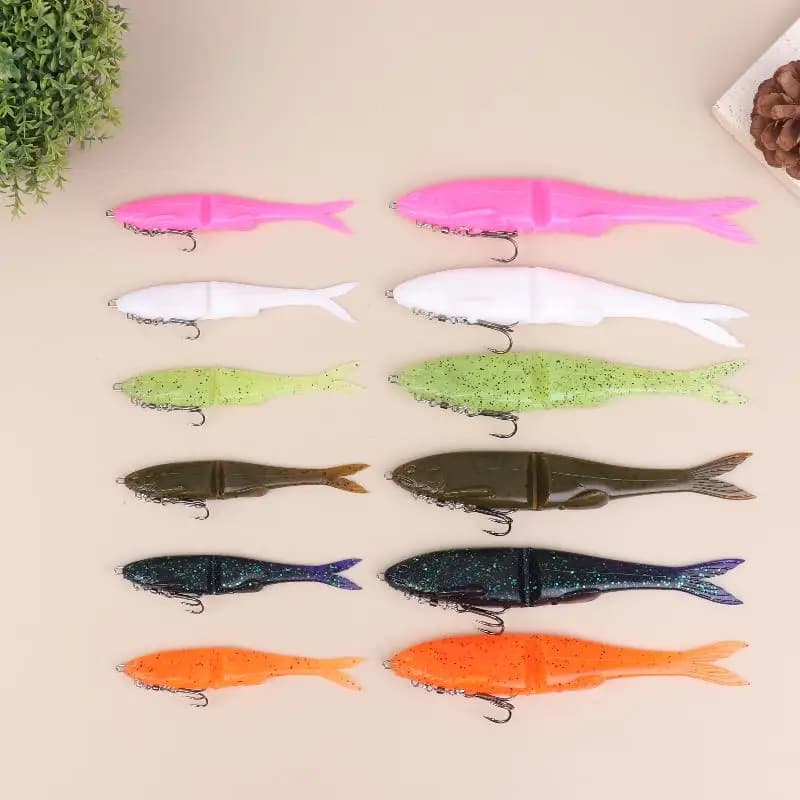 Soft fishing bait 12/17 cm with double section T tail for sea and boat fishing